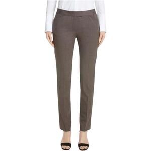Lafayette 148 New York Brown Irving Wool Trouser, 10,  Classic,  Professional